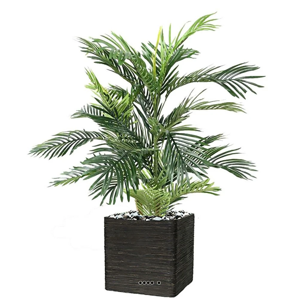 Joli Palmier Areca Artificiel En Pot Multitroncs H 85 Cm Vert - Choisissez Votre – Image 2