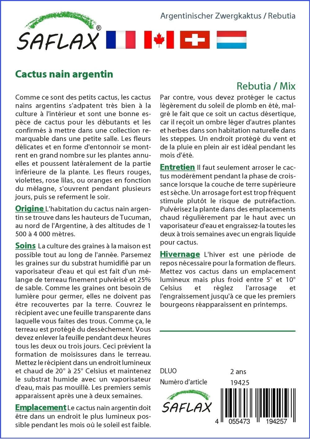 Kit De Culture - Cactus Nain Argentin - 40 Graines - Rebutia / Mix – Image 3