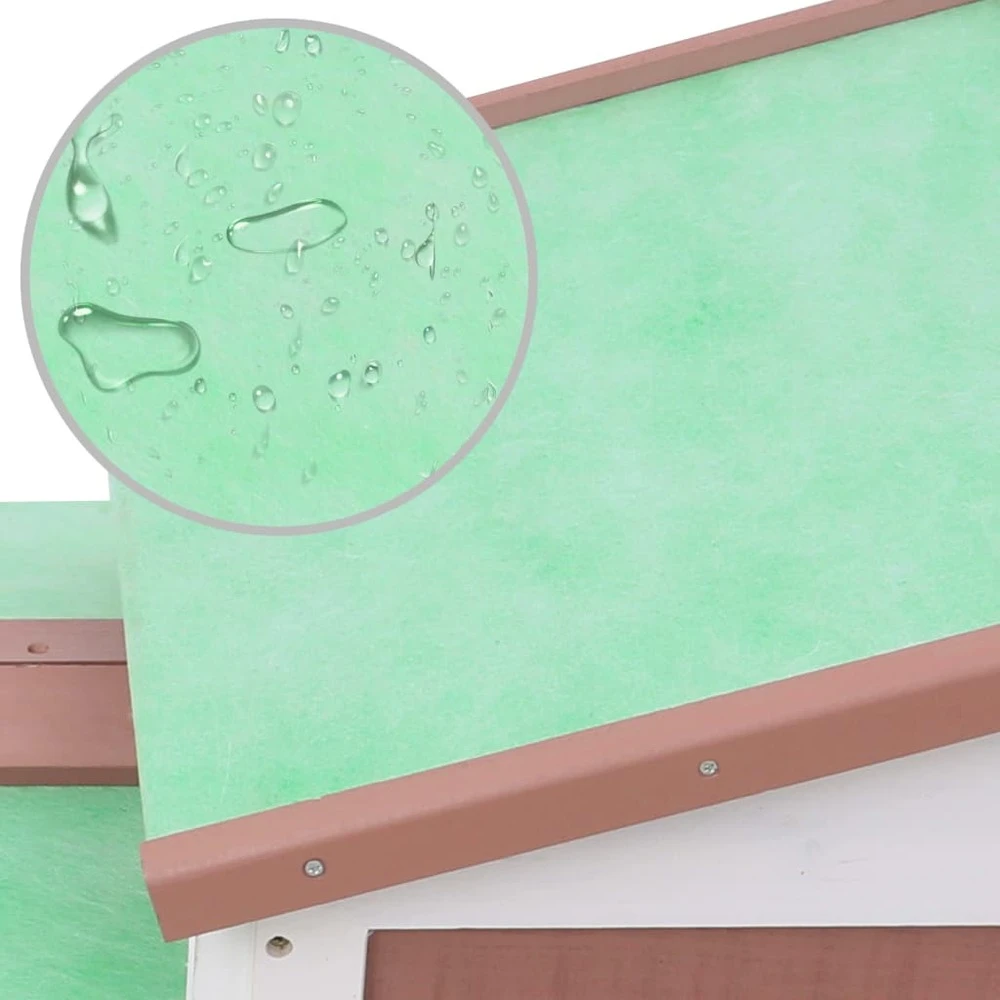 VIDAXL Clapier Large D'extérieur Marron Et Blanc 145x45x85 Cm Bois – Image 5